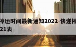 快递停运时间最新通知2022-快递停运时间2021表