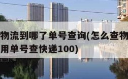 如何查物流到哪了单号查询(怎么查物流的货到哪了用单号查快递100)