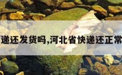 河北快递还发货吗,河北省快递还正常运送吗