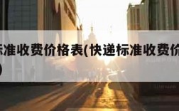 快递标准收费价格表(快递标准收费价格表15公斤)