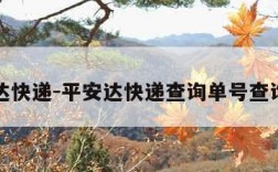 平安达快递-平安达快递查询单号查询追踪