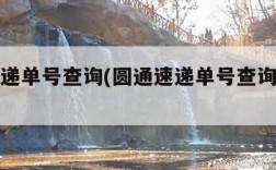 圆通速递单号查询(圆通速递单号查询取件码)