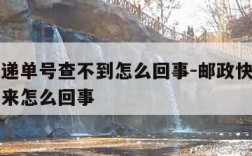 邮政快递单号查不到怎么回事-邮政快递单号查不出来怎么回事